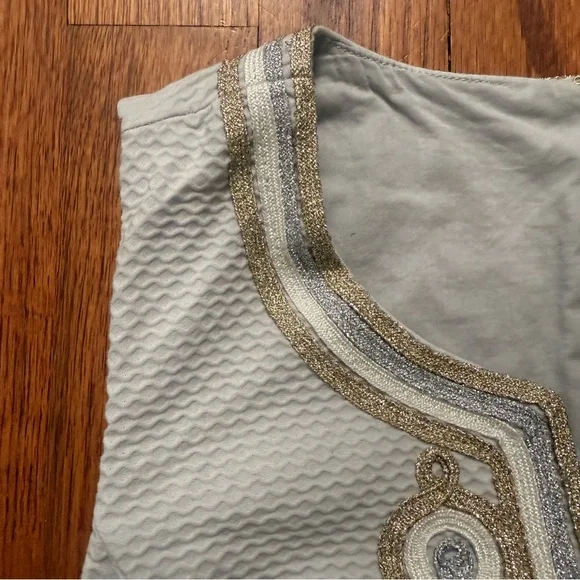 Lilly Pulitzer Mila shift dress in seaside grey with metallic embroidery size 00 - Picture 6 of 16
